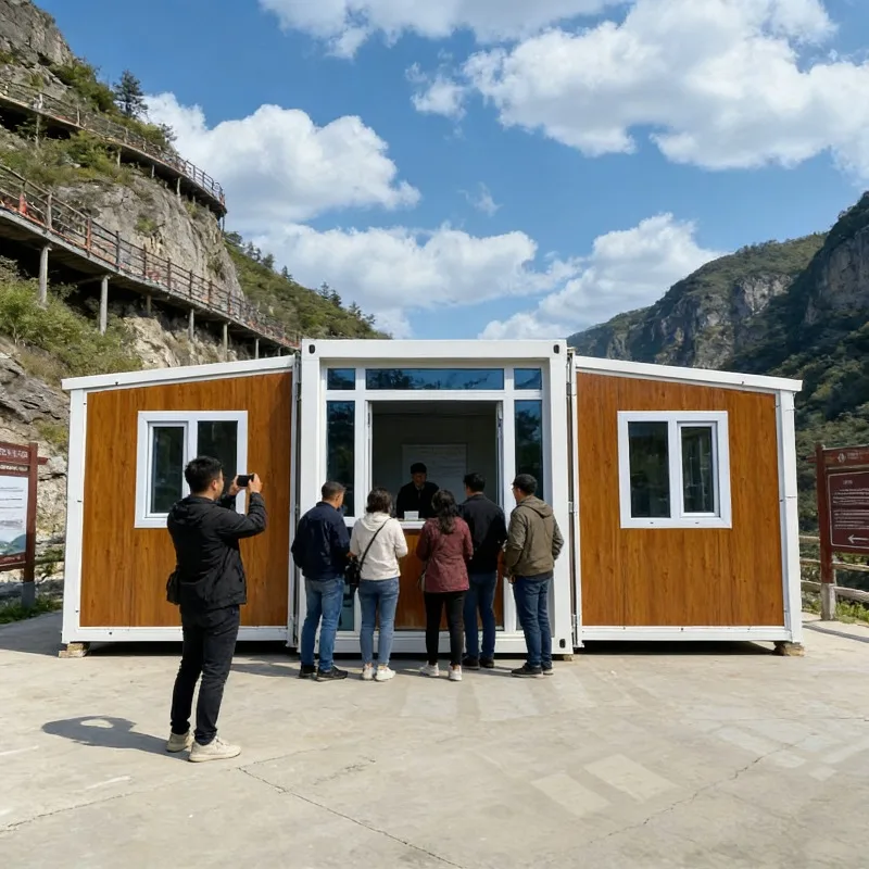 3 Bedroom Expandable Container House Prefab Folding Mobile Home Double Wing Steel Structure Fast Assembly Prefabricated Live Spa
