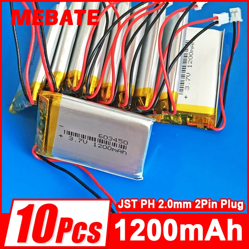 10 Pcs 3.7V 1200Mah…