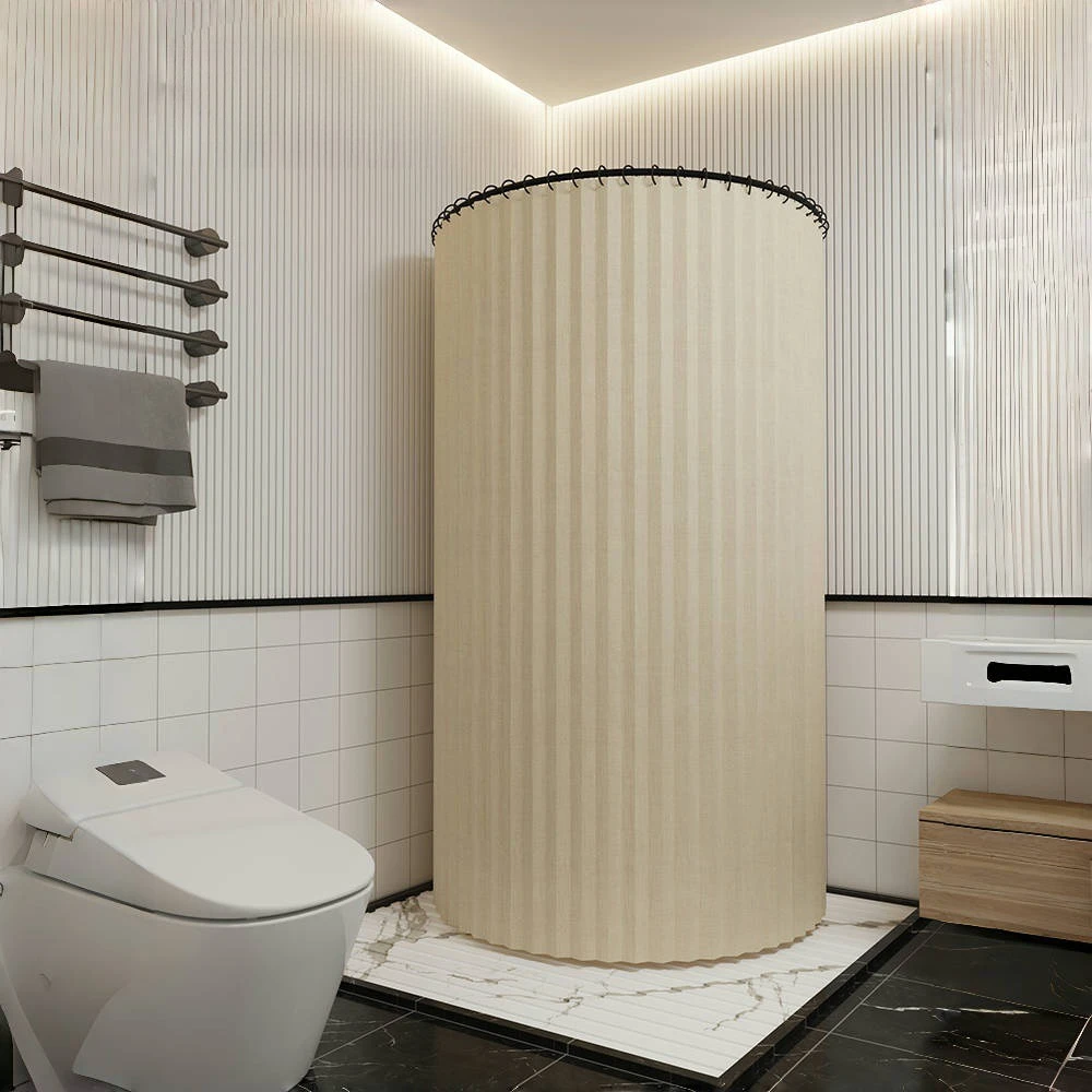 In winter, household bathing, curved partition, toilet free punching, dry and wet separation