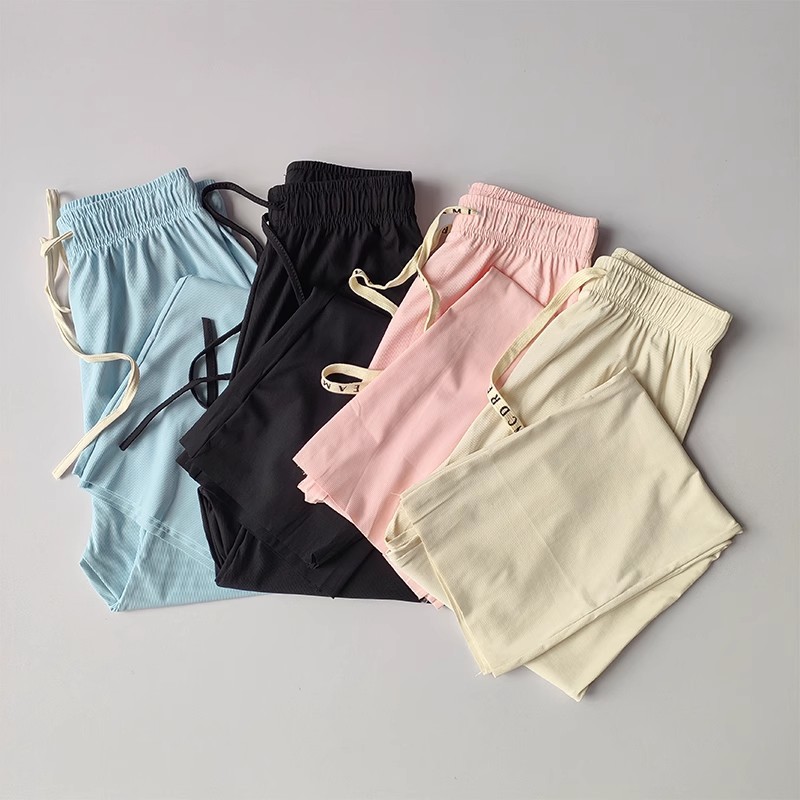  Ice silk wide leg pants women's summer book style sun protection loose ice cool casual outdoor sports pants Yoga fitness Pants 