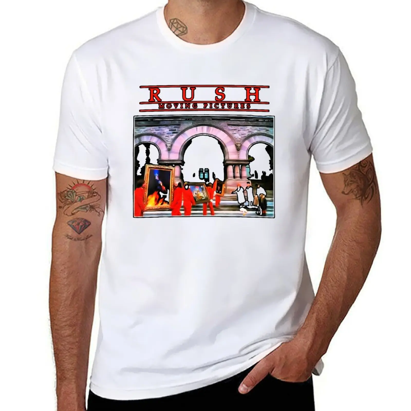 Pictures Moving Rushs T-Shirt Casual Daily Wear Short Sleeve Top