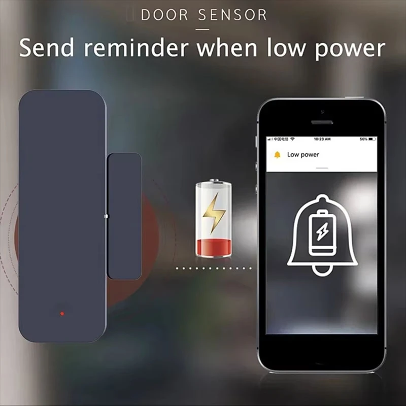 FULL-Tuya Wifi Door Sensor Window Entry Sensor Security Burglar Magnetic Sensor Alarm Smart Life For APP Remote Control