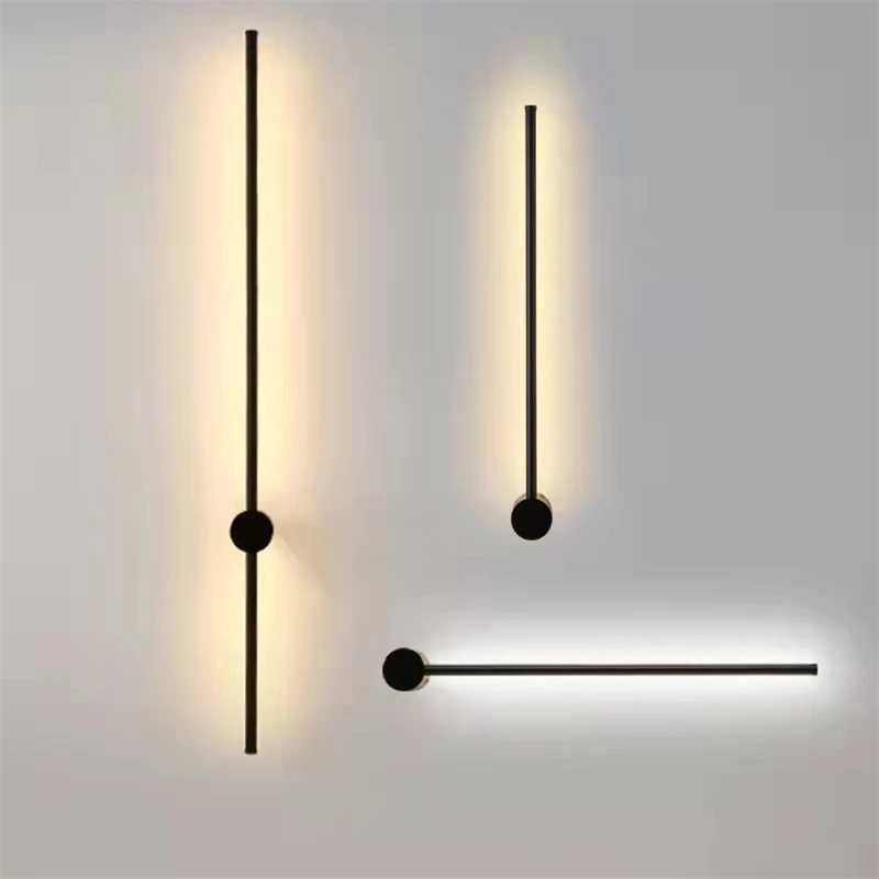 Modern Minimalist LED Wall Lamp Home Decoration Bedroom Bedside Rotary Sconces Long Strip Ambient Lighting Bathroom Mirror Light