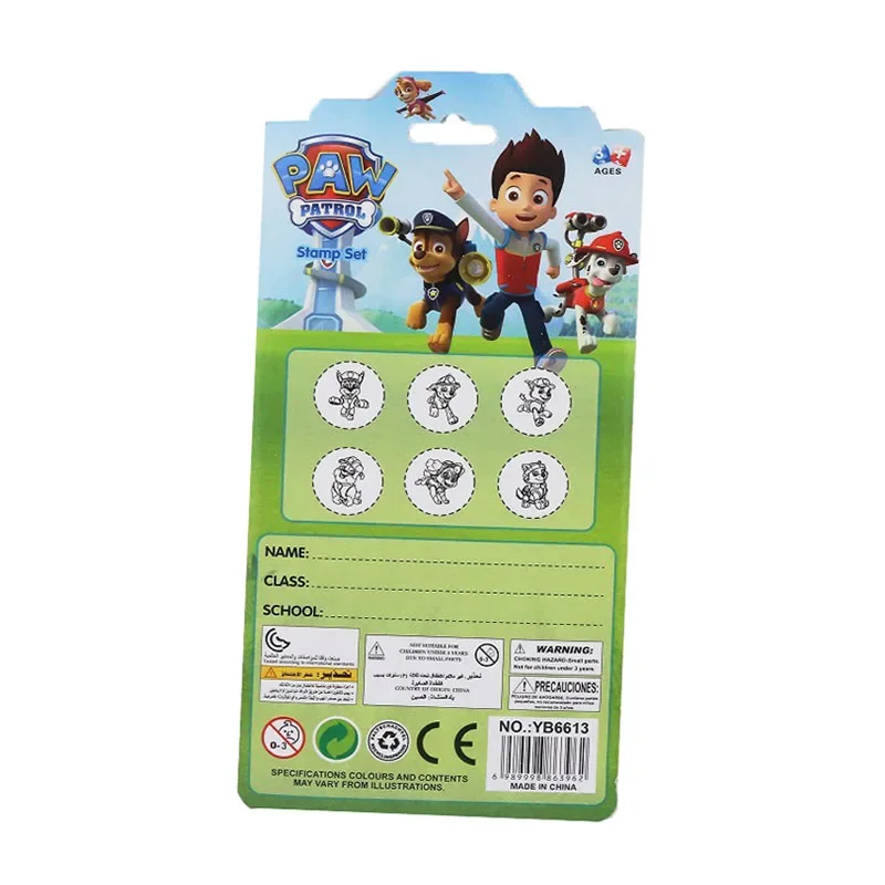 6pcs/set Paw Patrol Cartoon Stamp Unit Rescue Puppy Ryder Chase 3D Waterproof Childrens Toy Stamp Elementary Birthday Xmas Gift