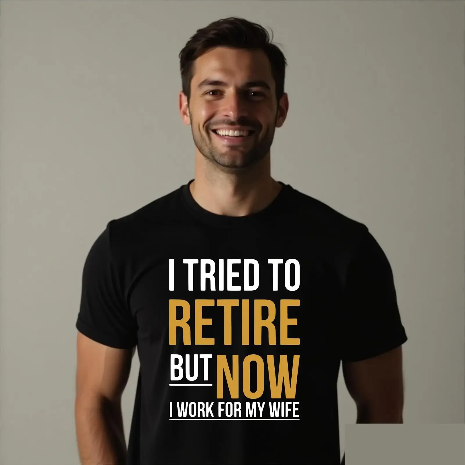 Funny Married Couples T Shirt I Tried To Retire  vintage Washed fashion Slightly designer clothes homme Comfortable Soft