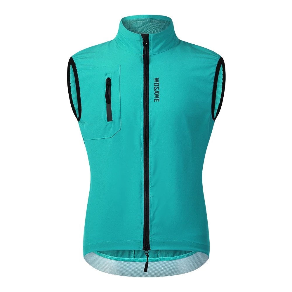 WOSAWE Ultralight Windproof Cycling Vest Men\'s Wind Coat Bike Gilet Stretch fabric Sleeveless Jacket With Zipper Pocket