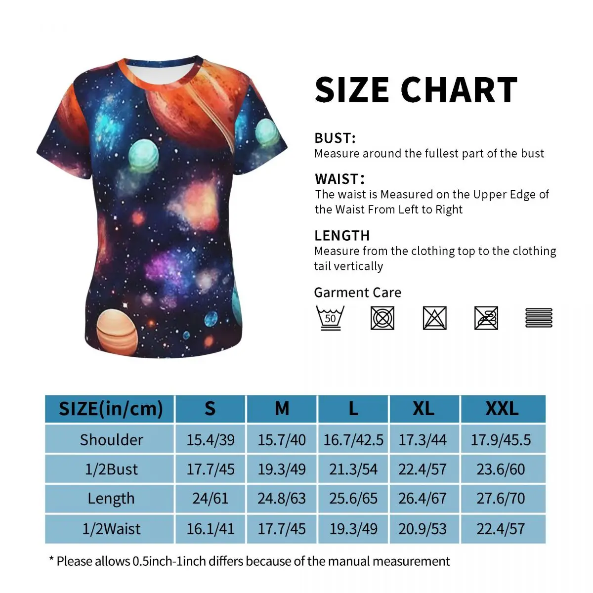 Solar System Space Planets Universe T-Shirt for Women Crew Neck Streetwear T Shirts Women's Tees Short Summer Clothes Tops
