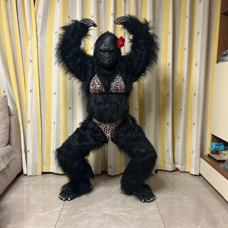 Tik Tok Live Show Adult KingKong Gorilla Mascot Cosplay Costume Party Plush Cartoon Doll Clothing Big Monster Performance Outfit