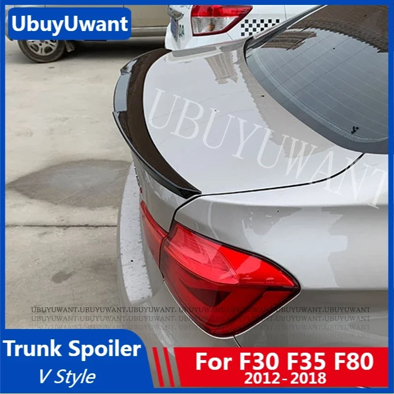 UBUYUWANT V Style Rear Lip Spoiler For BMW F30 F35 F80 M3 Spoiler 3 Series 2012-2018 ABS Tail Trunk Boot Wing Car Decoration