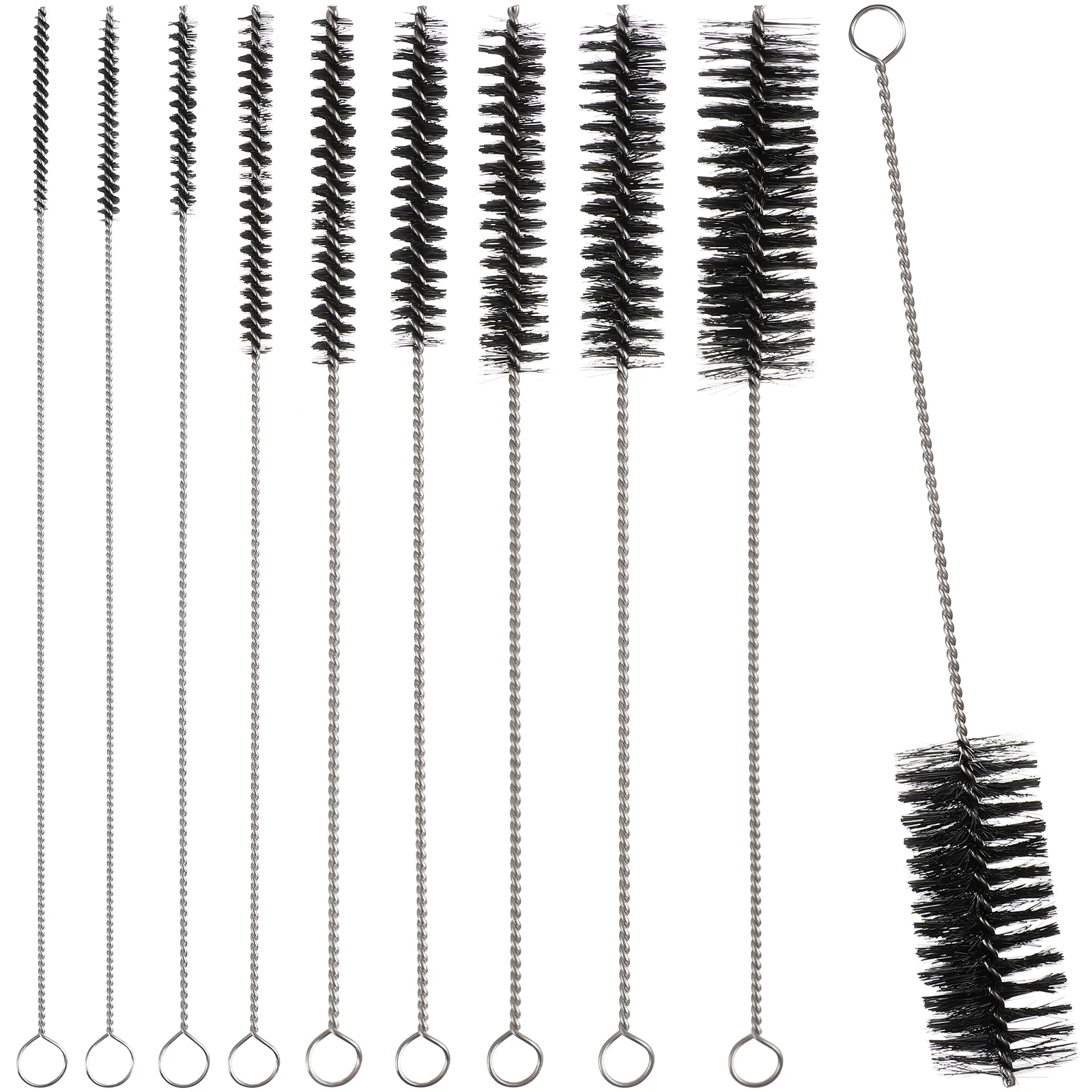 

Stainless Steel Brush Set Tube Cleaning Waterbottle Straw Brushes Spiral Bristles Easy Storage Bottle Cleaner Home