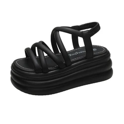 Heel 8cm Sandals Women Shoes Beach Shoes Hook Loop Women New Fashion Summer Shoes Slides platform Wedges Sandals Sandalias Mujer