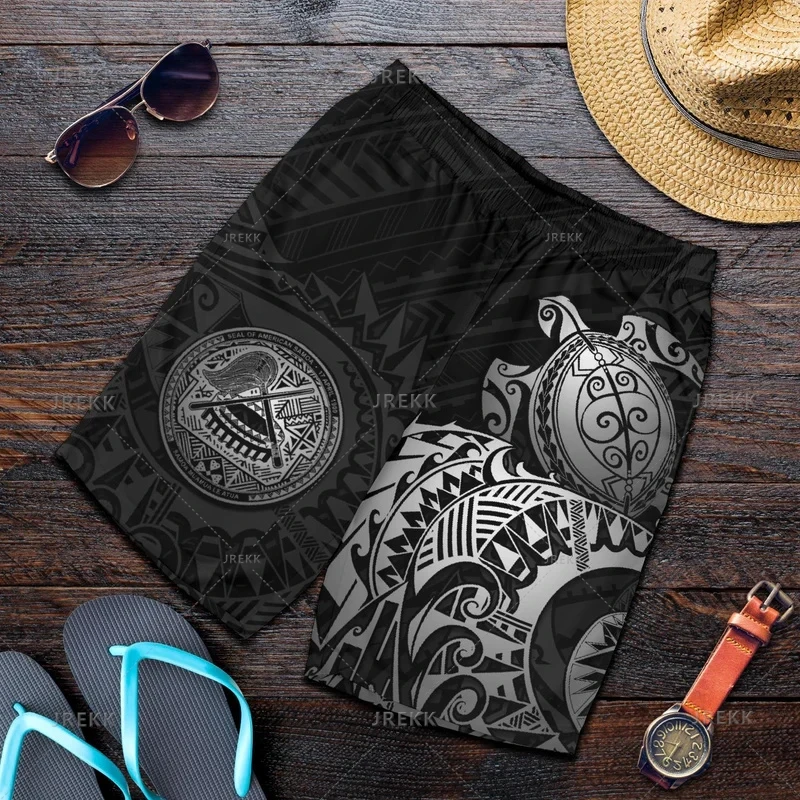 New Harajuku 3D Print Samoa Emblem Beach Shorts Fashion Streetwear Board Shorts Unisex Cool Swimming Shorts Mens Swimming Trunks