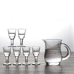 7pcs Wine Glass Set 120ml Handle Wine Dispenser 10ml/12ml/15ml Shot Glass Transparent Drinkware with Gift Box for Friends Cups