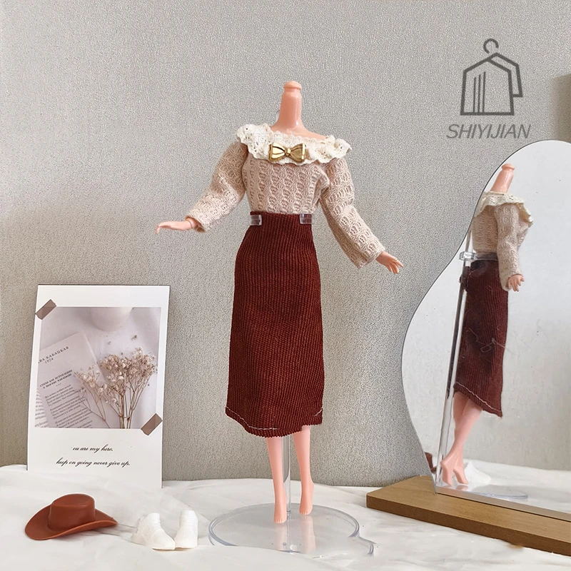 Neue 30 cm Puppe Spielzeug Kleidung Zubehör Retro Kleid Mode Prinzessin Puppe Rock Set Für Ihre BB 1/6 BJD Puppen täglichen DIY Dress Up