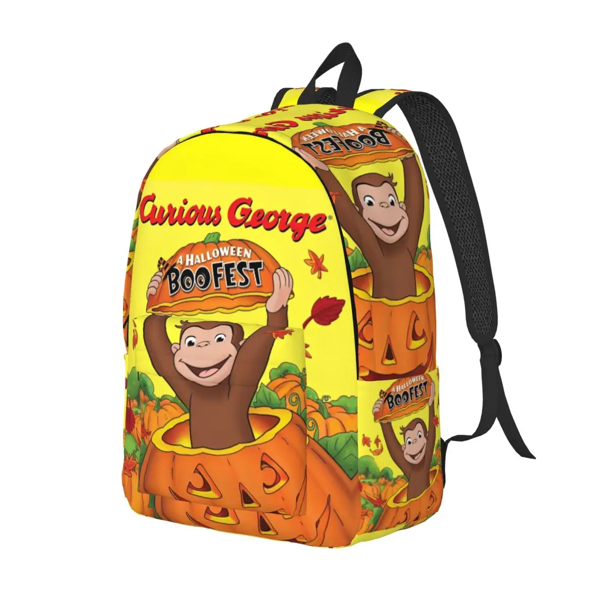 Mochila de dibujos animados Curious George Monkey para hombres y mujeres, bolsa de hombro para computadora portátil, adolescentes, trabajo escolar, serie de TV, regalo