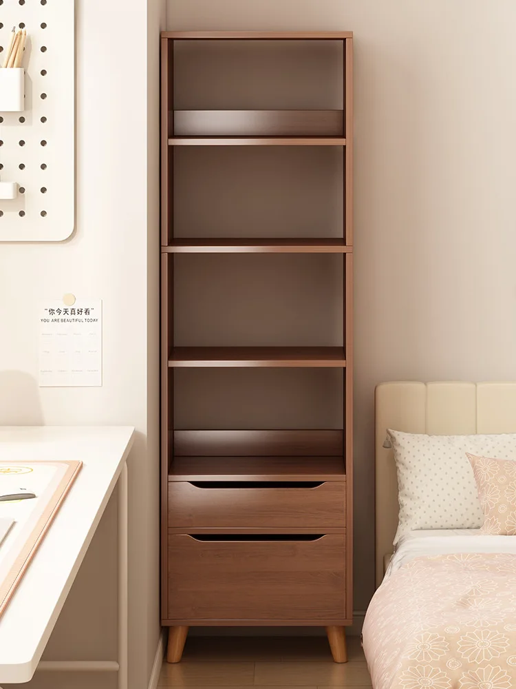 Bookshelf integrated wall storage cabinet with door,