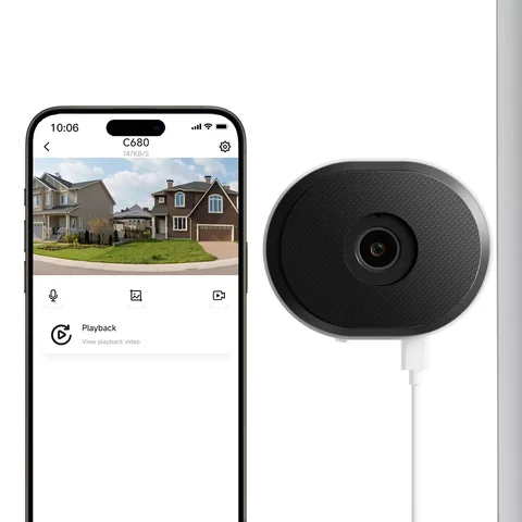 ZOSI C680 3MP Window WiFi Surveillance Camera Plug-in Full Color Night Vision  Indoor 2K IP Security Camera for Home