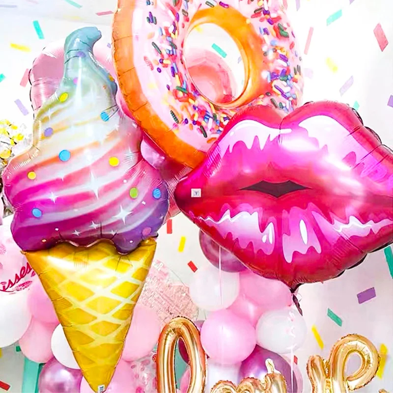 

Sweet Donut Ice Cream Cake Foil Balloons LOVE Helium Balloon Baby Shower Birthday Party Decoration Kids Toy Digital Figure Globo