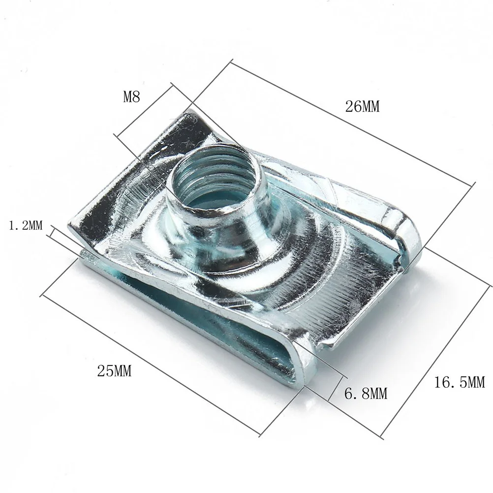 

10Pcs U Nut Fasteners Manganese Steel High Strength Elasticity for Panel Bumper Motorcycle Fairing Bodywork Panels