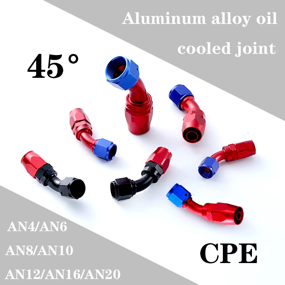 

AN4~AN20 45° Car modification aluminum alloy oil pipe joint car oil gasoline pipe quick oil pipe joint cold oil joint