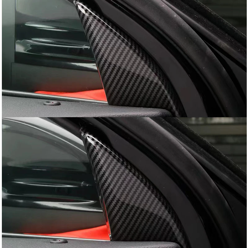 

For Mercedes Benz A Class W177 V177 2019+ ABS Carbon Fiber Car Interior A-pillar Triangular Cover Trim Protective Frame Sticker