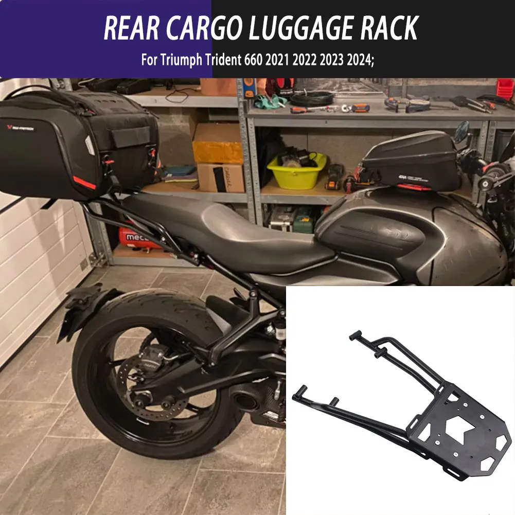 

For Triumph Trident 660 2021 2022 2023 2024 Motorcycle Accessories Rear Luggage Rack Cargo Holder Top Box Carrier Shelf Bracket