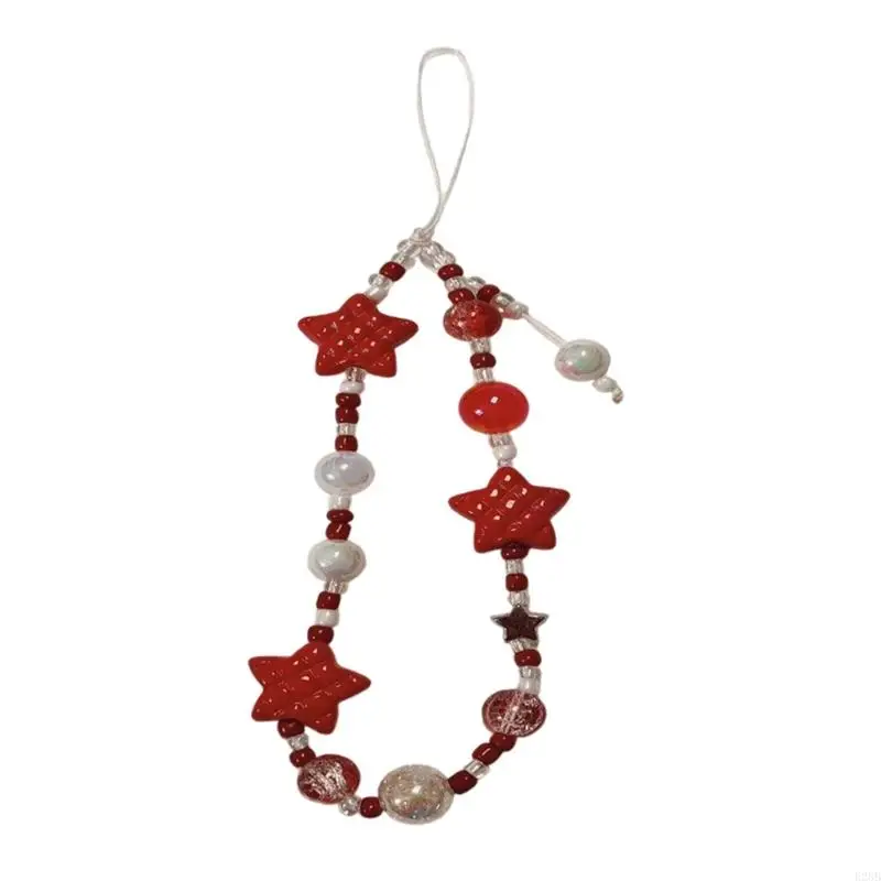 

Ergonomic Colorful Beaded Phone Strap Cord Keychain Decorations For Mobile