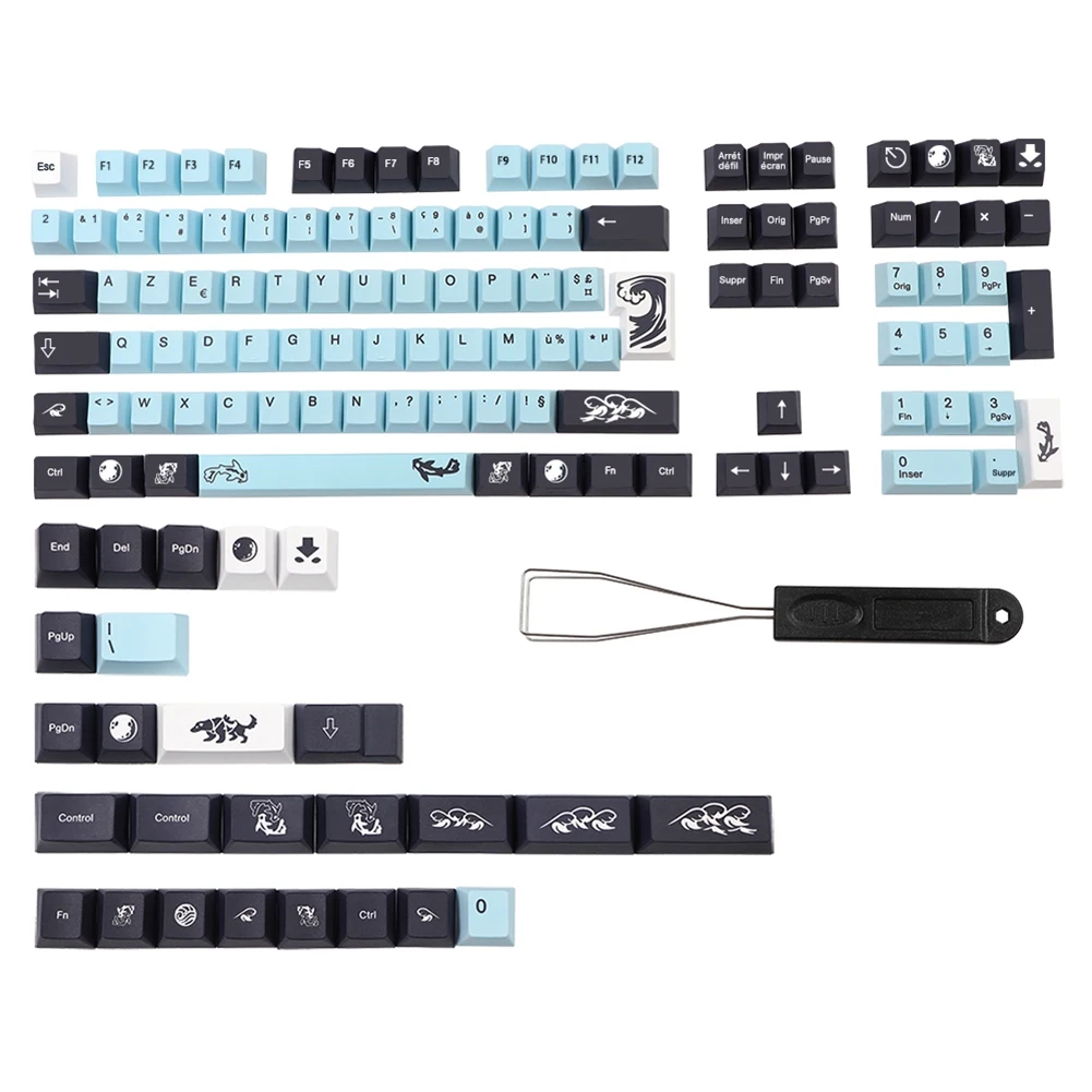 N86R Dye Subbed Keycap FR ISO Layout PBT France Keycaps for MX Switch Keyboard Cherry Profile Key Cap FR Keycap 135 Keys