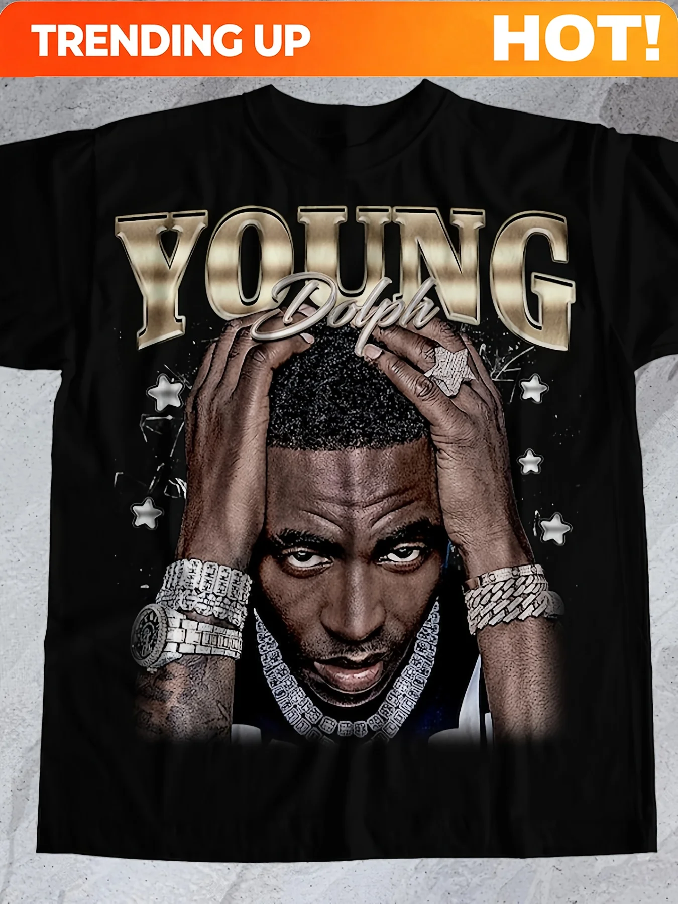 Men's Young Dolph T-Shirt 100% Cotton Crew Neck Short Sleeve Tee with Young Dolph Print - Regular Fit Casual Shirt for Casual At
