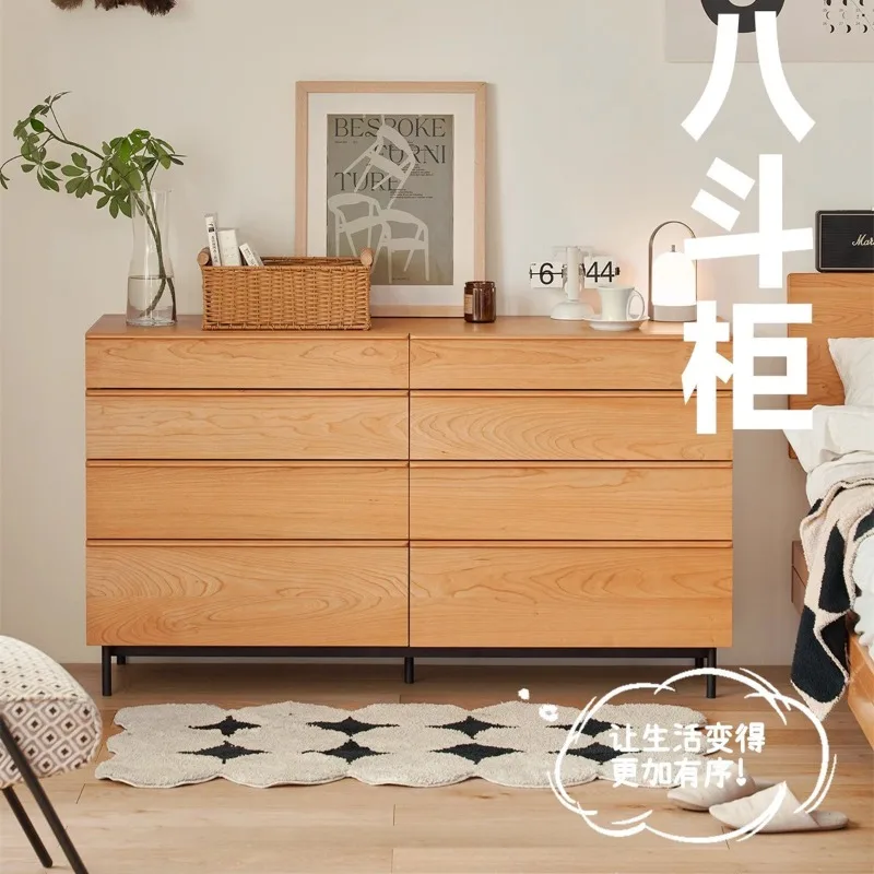 

Скандинавский шкаф-комод из массива восьмикоморного дерева (вишня), многофункциональный настенный органайзер для спальни и гостиной в японском стиле