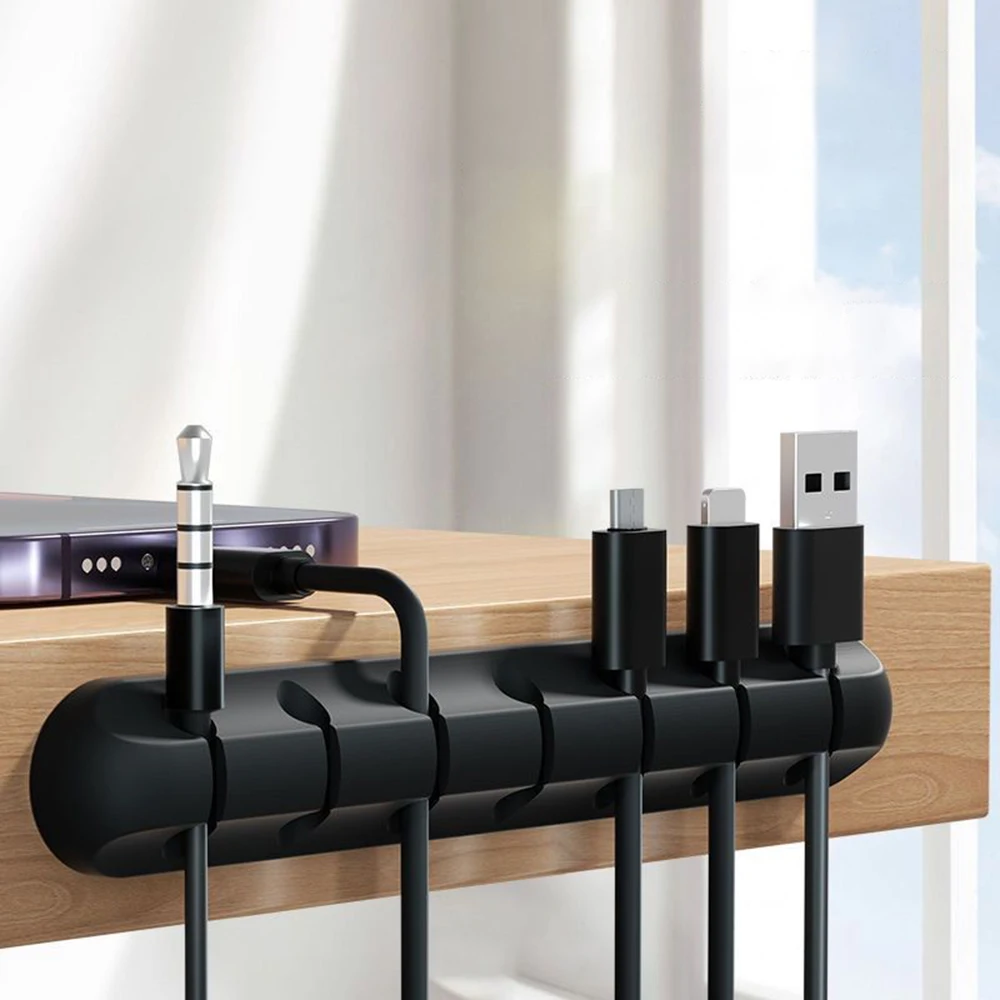 1PC Desktop Charging Data Cable Organizer Mouse Cable Headset Cable Organizer Car Self-Adhesive Cable Winder