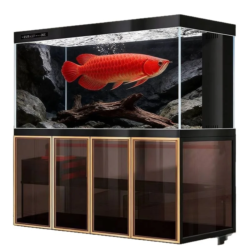 Clear Glass Aquarium Tank, Mid-large Size, Bottom Filtration, Oxygen Supply, Self Circulation for Living Room