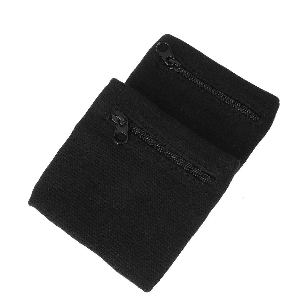 2Pcs Running Wristband Bag Small Coin Purse Durable Outdoor Sports Zipper Keys Pouch Change Pouch Black Wristband Bag