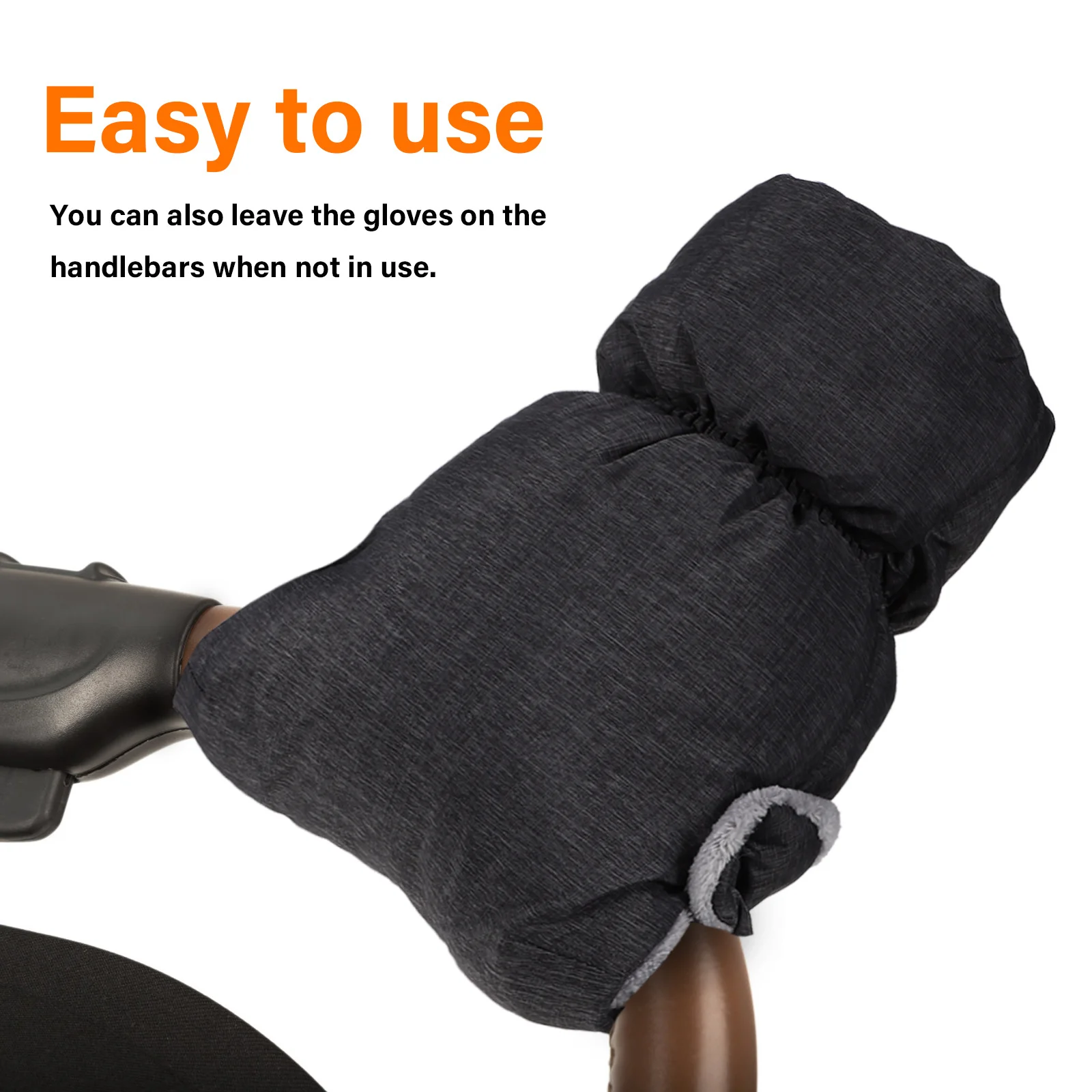 

1 Pair Gloves Three-Layer Warmth Snap Button Design For Baby Stroller Handlebars Winter Hand Muffs Pram Mittens Fleece Lined