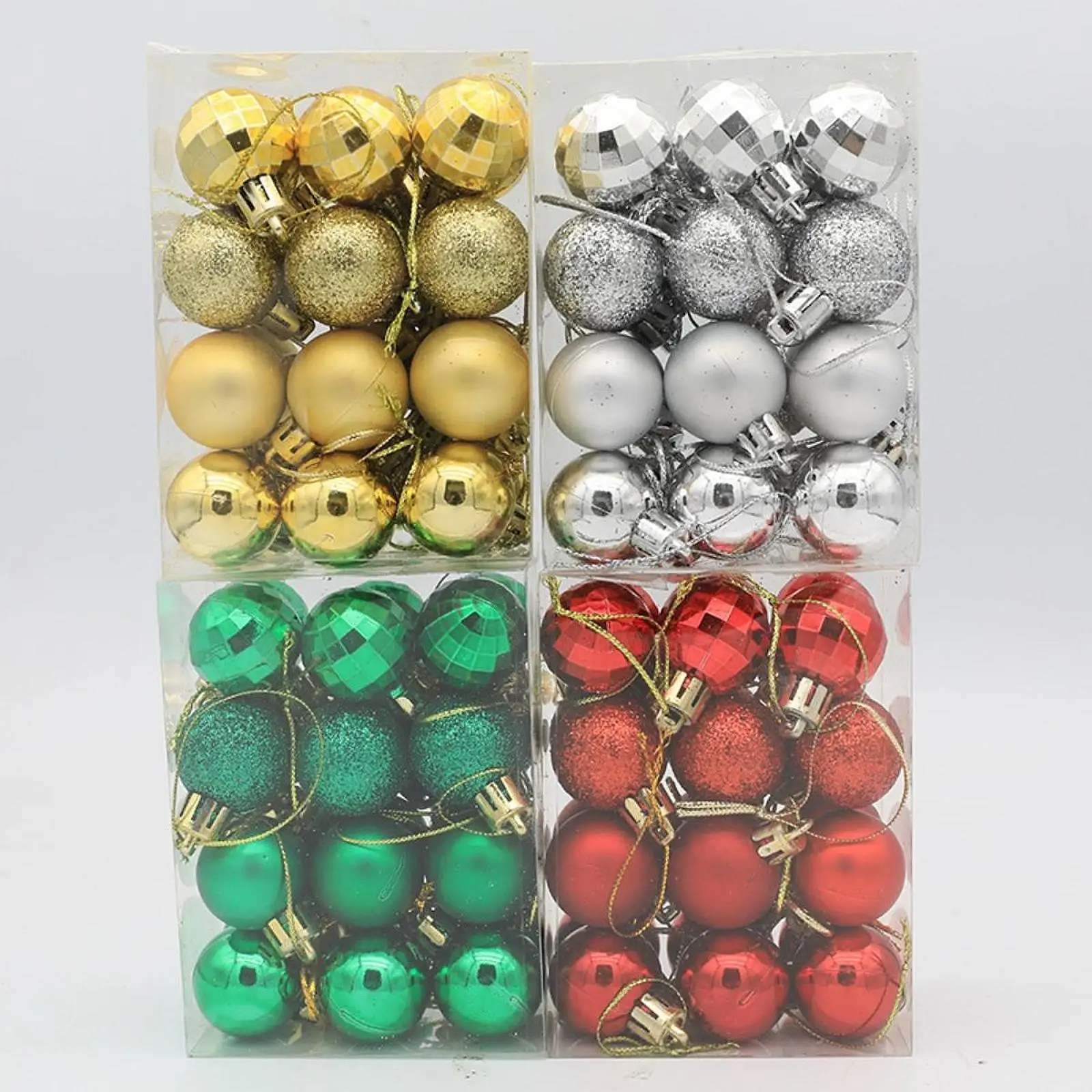 24 Pieces Christmas Ball Ornaments 3 cm Charm Pendants for Wreath Yard Door