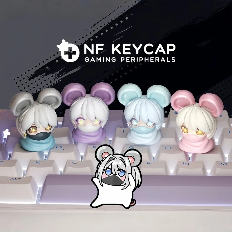 

Delta Action Anime Peripheral Keycaps Cute Haiclaw Mouse Headwear Cartoon Personalized Custom Keycaps Game Toys Gifts