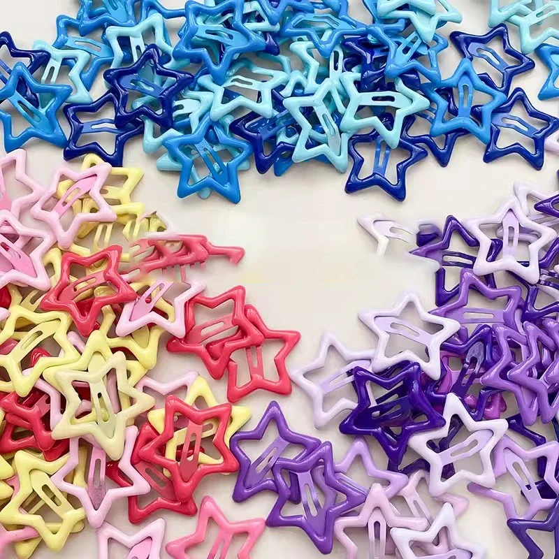 Y2K Style Dopamine Colorful Pentagram Hairpin Star Sweet Cool Cute Versatile Hair Clips for Girls Korean Hair Accessories