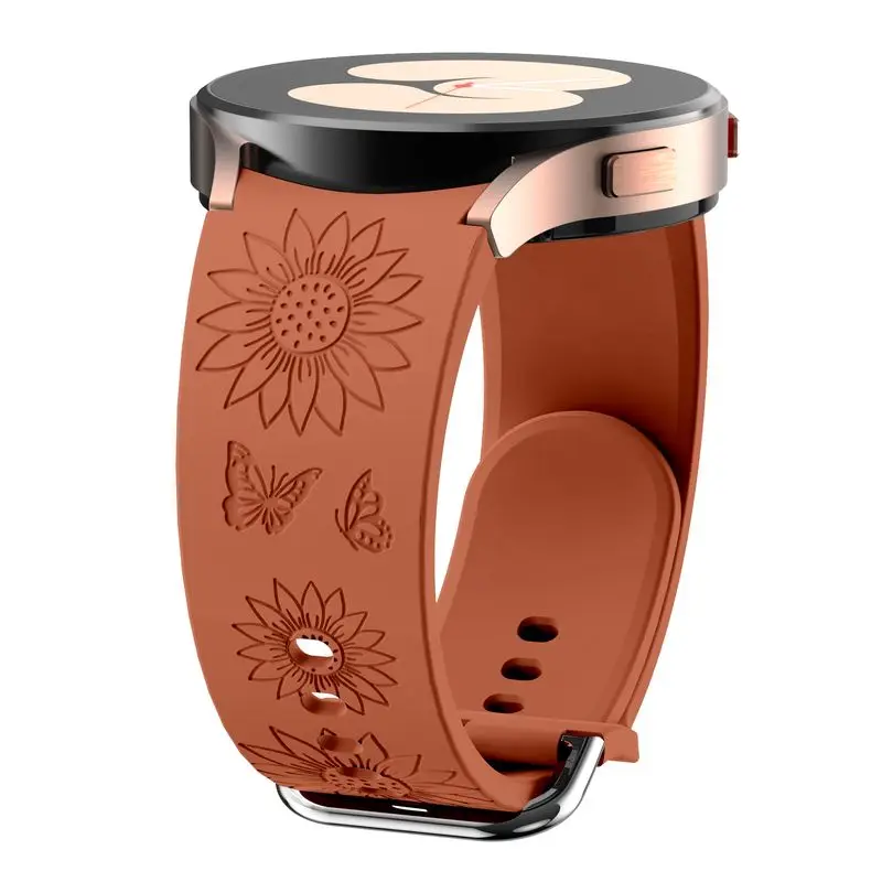 Bracelet en silicone gravé Boho pour femme, bande décorative, compatible avec Samsung Galaxy Watch 6 5 4 Classic, 43mm