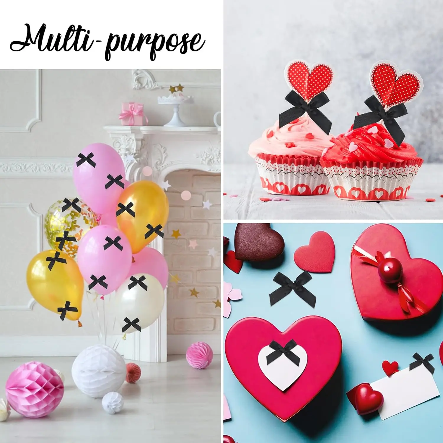 أقواس شريطية صغيرة للحرف اليدوية، قوس شريط صغير من الساتان، ملحقات خياطة ملونة لتغليف هدايا مخبز الزهور