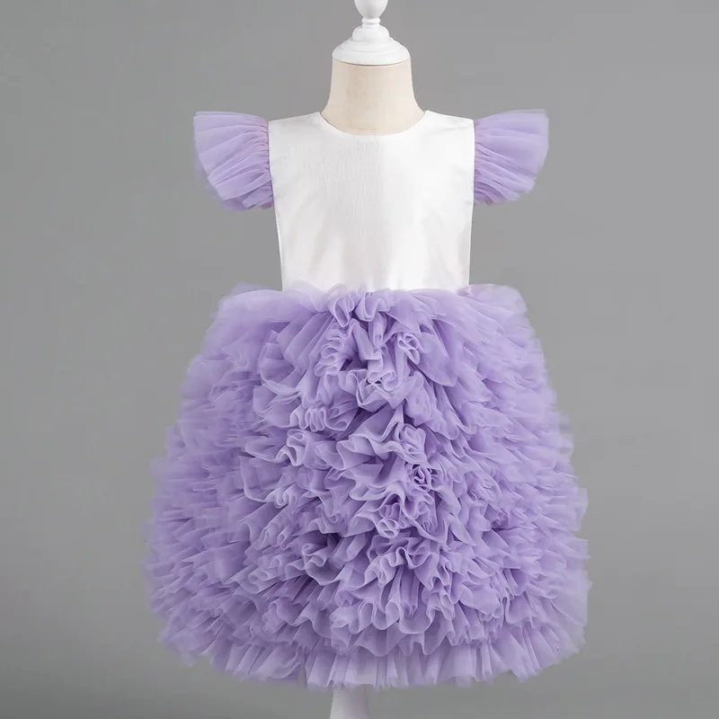 

New summer princess dress for girls, perfect birthday gift for baby girls on their first hundred days, puffy cake dress