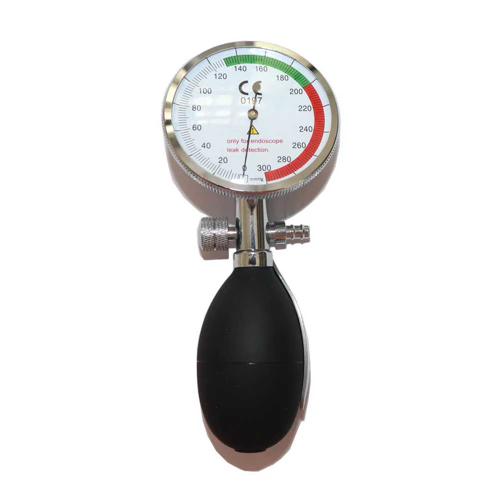 Manual Endoscope Leak Detector Pressure Tester with Color Scale 0-300mmHg / 0-40kPa for Endoscope Integrity Check