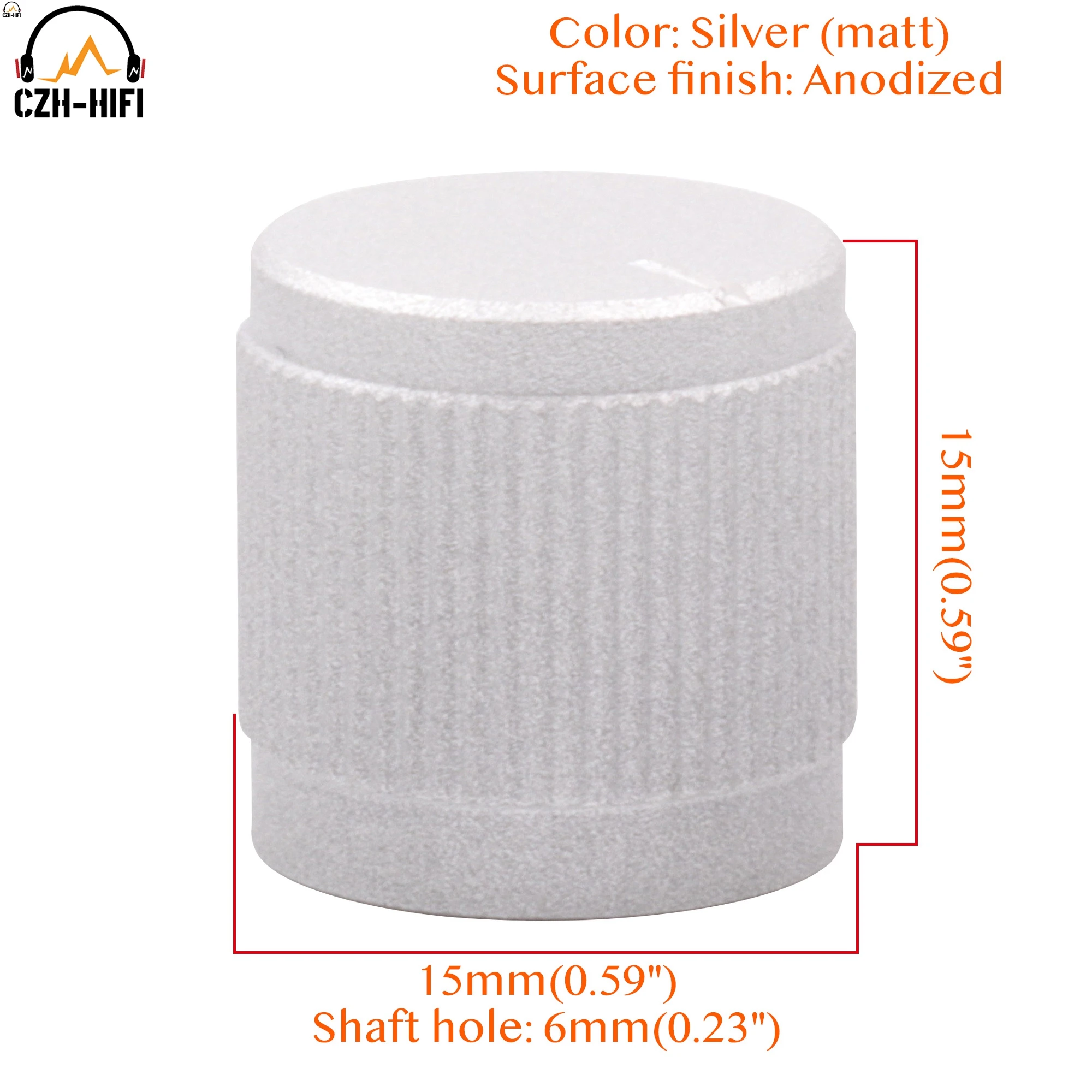 1pc 15x15mm Mini Voll Aluminium Knopf für Audio Verstärker Potemtiometer Lautstärke Control Gitarre AMP Effekt Pedal stomp Box DJ Mixer – Detail 1
