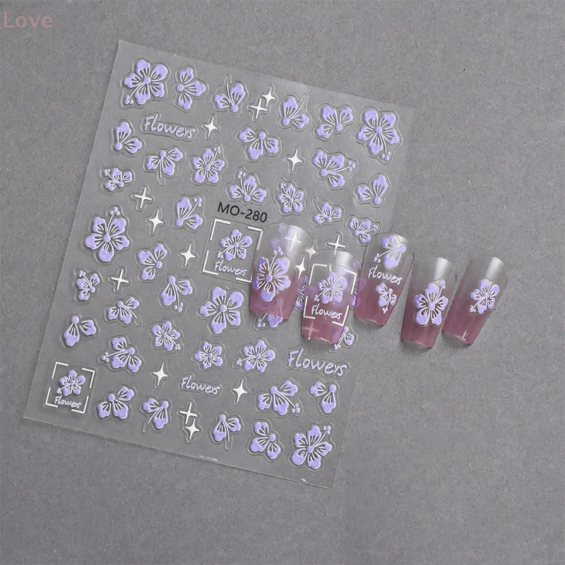 [L&P] زهرة شكل مسمار ملصق تعزيز لاصق 5D مجسمة شخصية صالون الأظافر لتقوم بها بنفسك عشاق الأظافر وعازفي الأظافر