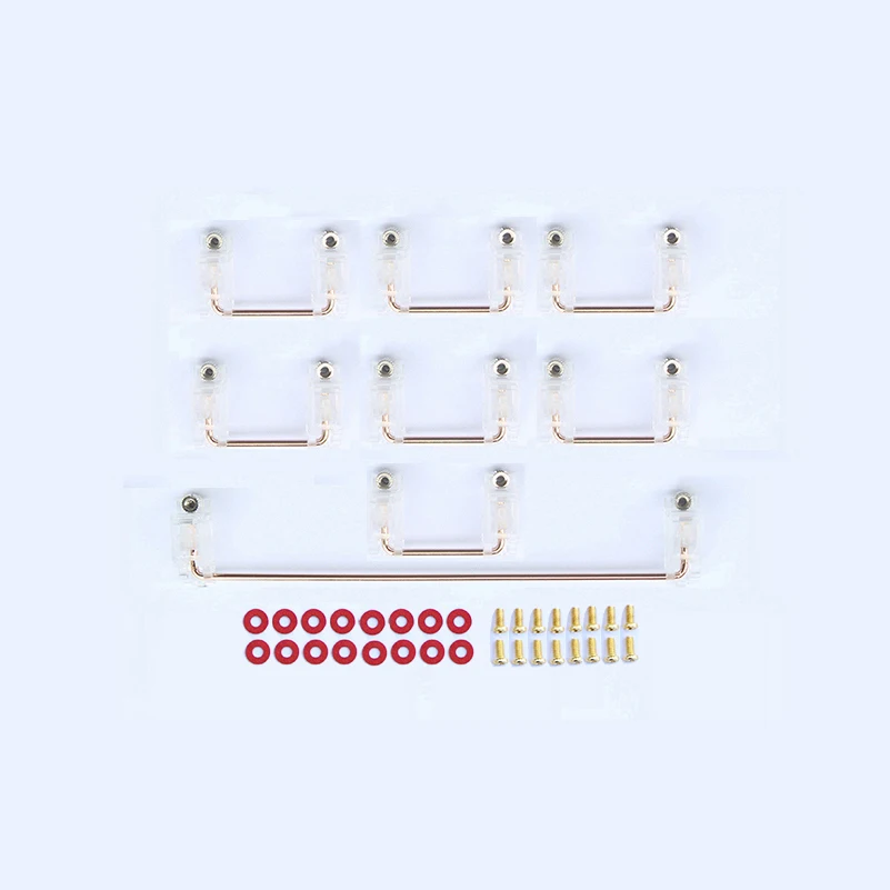 기계식 키보드 금도금 나사 안정기, PCB 장착용, 체리 MX 스위치, 2u, 6u, 6.25u, 7u