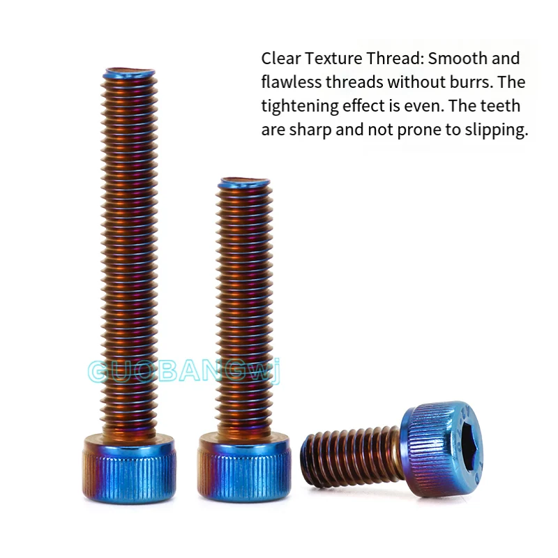 

Titanium Blue Stainless Steel Hex Socket Cap Screws M8M10 for Motorcycle Gas Tank Cover Conversion, Anti-Loose Fasteners 2PCS