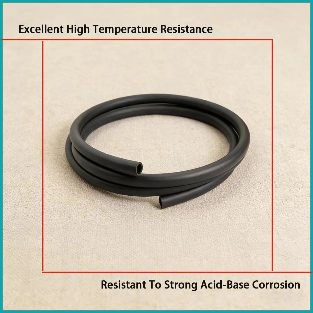 Inner Diameter 2-32mm Black Fluororubber Hose Suitable for Industrial Fluid Transportation, Chemical Pipelines, Etc