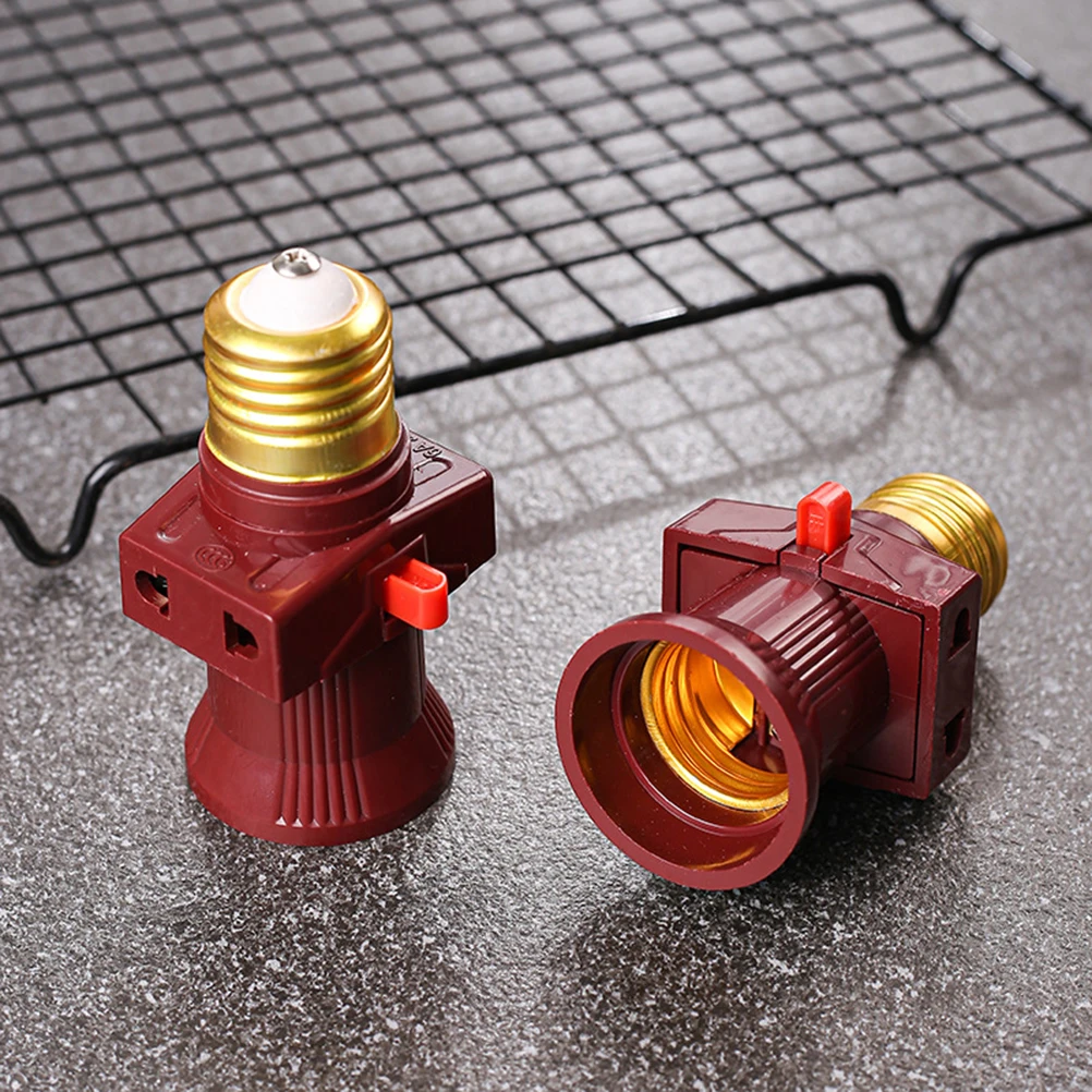 1 PC E27 Screw Base Light Holder Convert To With Switch Lamp Bulb Socket Adapter High Temperature Resistant 111V- 240V