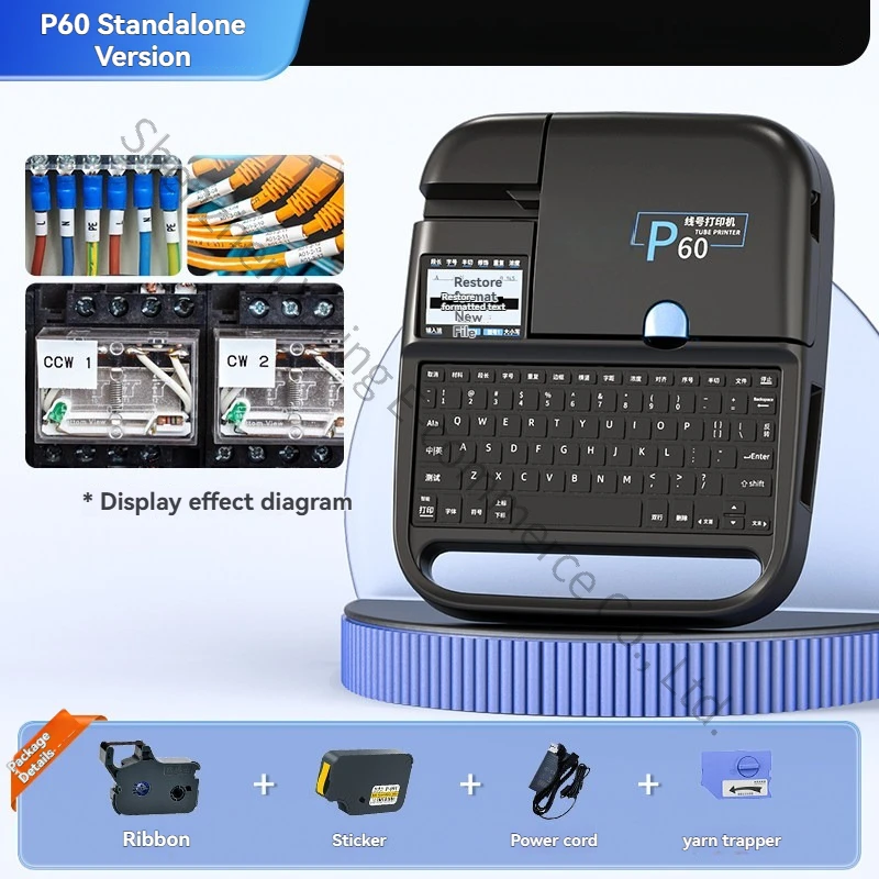 P60 Line Number Machine Tube Printer Cable Printer Line Tube Wire PVC Automatic Electronic Portable Marking Computer Tube Coding