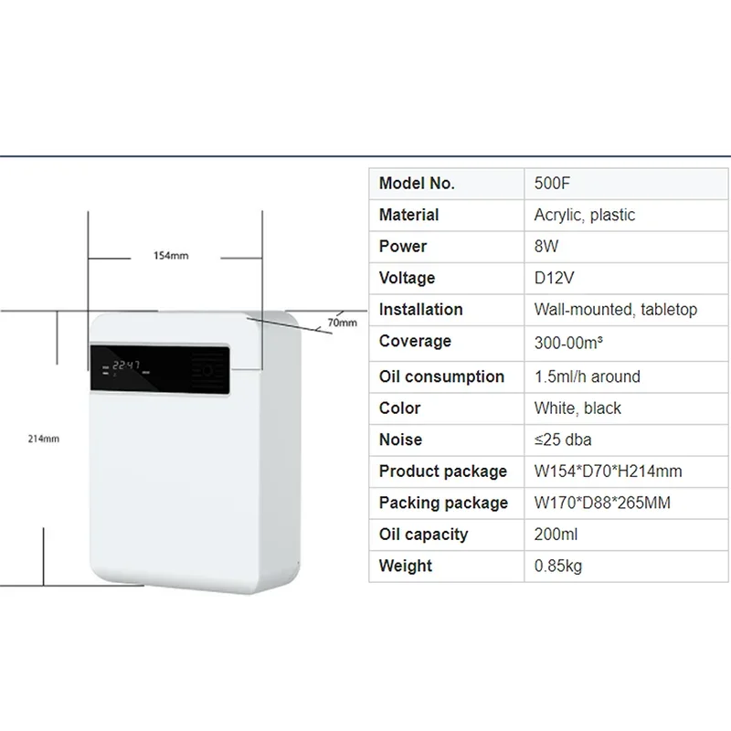 Máquina difusora de aroma con Control por aplicación WiFi, dispensador de unidad de pulverizador de aceite aromático de fragancia comercial para