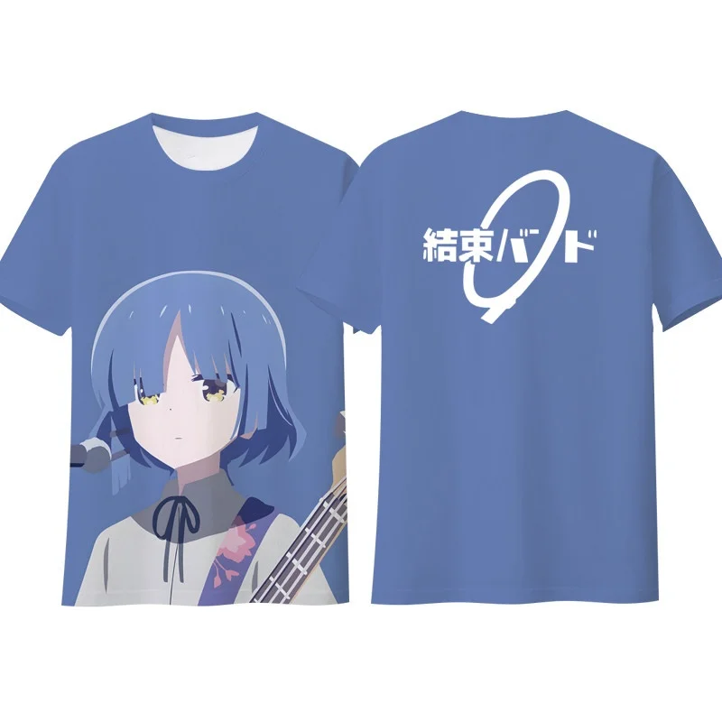 Bocchi the Rock Kessoku Band Anime 3D Print Quick Dry Short Sleeve T-shirt Japanese Manga Character Graphic Casual Street Tee